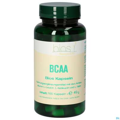 Sie sehen eine Packung Bios Bcaa 100 Kapseln, Produktbild: 01 Bios Bcaa 100 Kapseln, A-Nr.: 4261677 - 01