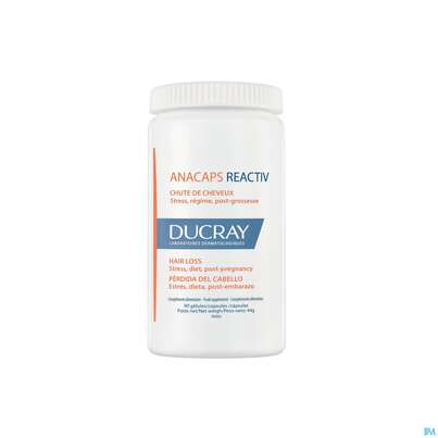 Sie sehen eine Packung Ducray Anacaps F.d.haar Haarausfall Kapseln Reaktiv23 90st, Produktbild: 03 Ducray Anacaps F.d.haar Haarausfall Kapseln Reaktiv23 90st, A-Nr.: 5744975 - 03