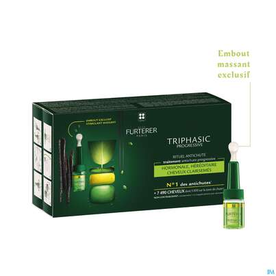 Sie sehen eine Packung Furterer Triphasic Progressive Kur 8 X 5,5ml, Produktbild: 14 Furterer Triphasic Progressive Kur 8 X 5,5ml, A-Nr.: 5439522 - 14