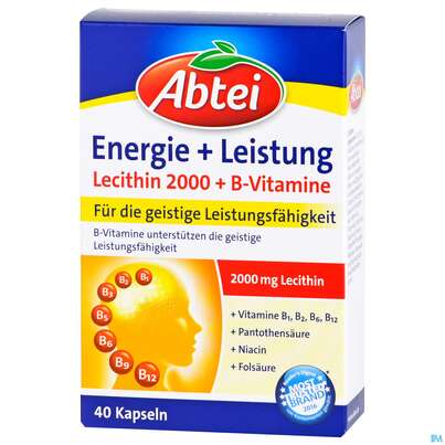 Sie sehen eine Packung Lecithin Kapseln-abtei Plus B-vitamin Neu38 40st, Produktbild: 02 Lecithin Kapseln-abtei Plus B-vitamin Neu38 40st, A-Nr.: 3817658 - 02