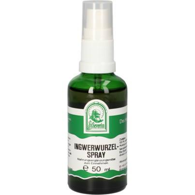 Sie sehen eine Packung INGWERWURZEL SPRAY 50 ML, Produktbild: 01 INGWERWURZEL SPRAY 50 ML, A-Nr.: 4484383 - 01