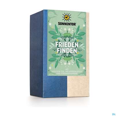 Sie sehen eine Packung Sonnentor Tee/bio Happiness Is Tee Friede Finden 02587 18st, Produktbild: 04 Sonnentor Tee/bio Happiness Is Tee Friede Finden 02587 18st, A-Nr.: 4899233 - 04