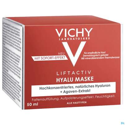Sie sehen eine Packung Vichy Liftactiv Hyalu Maske Alle Hauttypen 50ml, Produktbild: 03 Vichy Liftactiv Hyalu Maske Alle Hauttypen 50ml, A-Nr.: 4870436 - 03