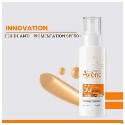 Sie sehen eine Packung Sonnenprodukte Avene Anti/pigmentation Fluid Spf50+ 40ml, Produktbild: 13 Sonnenprodukte Avene Anti/pigmentation Fluid Spf50+ 40ml, A-Nr.: 5899181 - 13