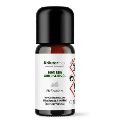 Sie sehen eine Packung Pfefferminz Öl 10 ml, Produktbild: 01 Pfefferminz Öl 10 ml, A-Nr.: 4318822 - 01