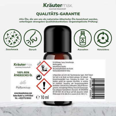 Sie sehen eine Packung Pfefferminz Öl 10 ml, Produktbild: 06 Pfefferminz Öl 10 ml, A-Nr.: 4318822 - 06