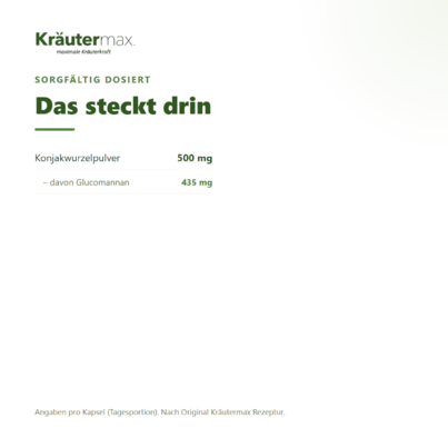 Sie sehen eine Packung Glucomannan Konjakwurzel Kapseln 90 Stück, Produktbild: 03 Glucomannan Konjakwurzel Kapseln 90 Stück, A-Nr.: 5879244 - 03