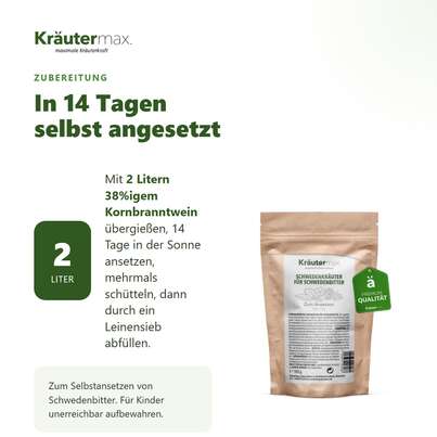 Sie sehen eine Packung Schwedenkräuter zum Ansetzen von Schwedenbitter 100 g, Produktbild: 04 Schwedenkräuter zum Ansetzen von Schwedenbitter 100 g, A-Nr.: 3029636 - 04