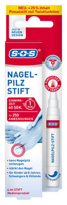 Sie sehen eine Packung SOS Nagelpilz-Stift LOE 4ML, Produktbild: 01 SOS Nagelpilz-Stift LOE 4ML, A-Nr.: 6142149 - 01