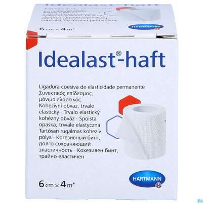 Sie sehen eine Packung Elastische Binden Idealast/haft Kohaesiv Weiss 4mx 6cm 1st, Produktbild: 01 Elastische Binden Idealast/haft Kohaesiv Weiss 4mx 6cm 1st, A-Nr.: 1457500 - 01