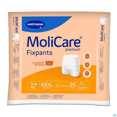 Sie sehen eine Packung Inkontinenz Molicare Fixpants/premium Long Leg Xxxl Orange 25st, Produktbild: 03 Inkontinenz Molicare Fixpants/premium Long Leg Xxxl Orange 25st, A-Nr.: 4173938 - 03