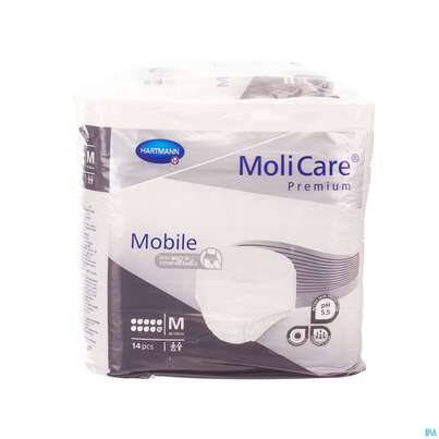 Sie sehen eine Packung Inkontinenz Molicare Premium/mobile/10tropfen M 80-120cm 14st, Produktbild: 03 Inkontinenz Molicare Premium/mobile/10tropfen M 80-120cm 14st, A-Nr.: 4843758 - 03