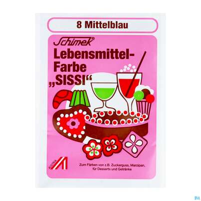 Sie sehen eine Packung Schimek Lebensmittelfarbe Nr 8 Mittelblau 4g, Produktbild: 01 Schimek Lebensmittelfarbe Nr 8 Mittelblau 4g, A-Nr.: 5745064 - 01