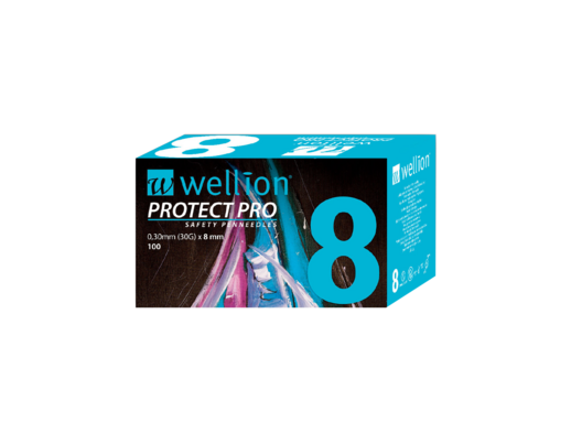 WELL128 Wellion PROTECT PRO Sicherheitspennadeln (Safety Pennadeln), 100 Stück, A-Nr.: 4441824 - 02