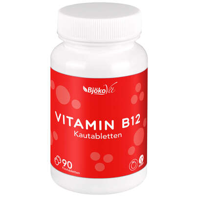 Sie sehen eine Packung BjökoVit Vitamin B12 Kautabletten 500mcg vegan, Produktbild: 02 BjökoVit Vitamin B12 Kautabletten 500mcg vegan, A-Nr.: 5174609 - 02