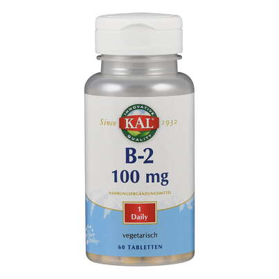Sie sehen eine Packung Supplementa Vitamin B2 Riboflavin 100 mg Tabletten, Produktbild: 01 Supplementa Vitamin B2 Riboflavin 100 mg Tabletten, A-Nr.: 5396161 - 01
