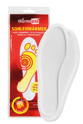 Sie sehen eine Packung Thermopad Sohlenwärmer XL im 30er Aufsteller, Produktbild: 02 Thermopad Sohlenwärmer XL im 30er Aufsteller, A-Nr.: 5426554 - 02