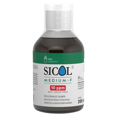 Sie sehen eine Packung doc nature’s SICOL® MEDIUM-F 10 ppm, Produktbild: 01 doc nature’s SICOL® MEDIUM-F 10 ppm, A-Nr.: 5619402 - 01