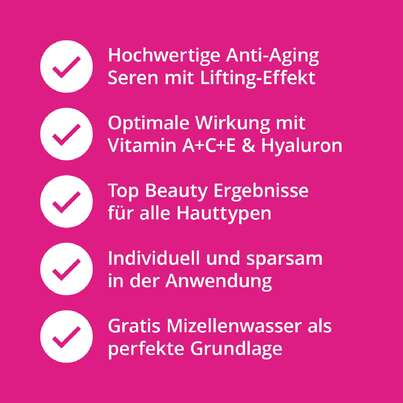Sie sehen eine Packung Anti-Aging-Set: Retinol, Vitamin C & Hyaluron Serum, Produktbild: 03 Anti-Aging-Set: Retinol, Vitamin C & Hyaluron Serum, A-Nr.: 5423194 - 03