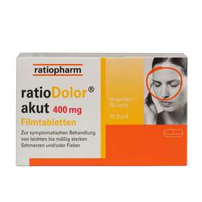 ratioDolor® Ibuprofen 400 mg Filmtabletten, A-Nr.: 3786840 - 01