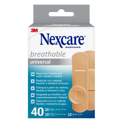 Nexcare™ Breathable Universal Pflaster, assortiert, 40/Packung, A-Nr.: 5680689 - 01