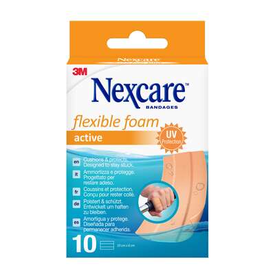 Nexcare™ Flexible Foam Active Band Pflaster, 6 cm x 10 cm, 10/Packung, A-Nr.: 5386961 - 01