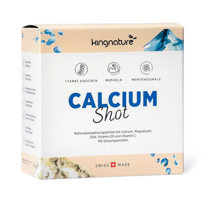 Sie sehen eine Packung KINGNATURE Calcium Shot Plv Stick 30 Stk, Produktbild: 01 KINGNATURE Calcium Shot Plv Stick 30 Stk, A-Nr.: 5756843 - 01