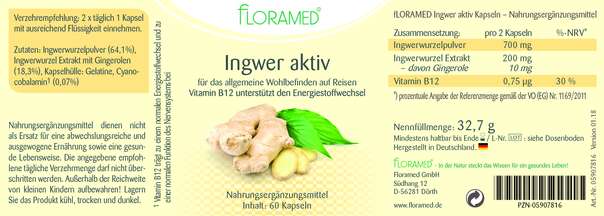 Floramed Ingwer aktiv, A-Nr.: 4390191 - 01