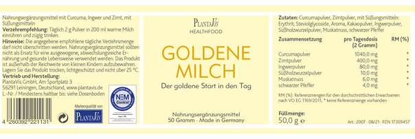 Goldene Milch Pulver, A-Nr.: 5606380 - 02