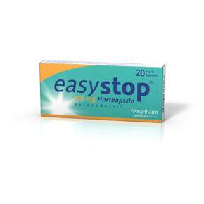 Sie sehen eine Packung easystop 100 mg Hartkapseln, Produktbild: 01 easystop 100 mg Hartkapseln, A-Nr.: 5502479 - 01