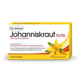 Sie sehen eine Packung Dr. Böhm Johanniskraut forte, Produktbild: 01 Dr. Böhm Johanniskraut forte, A-Nr.: 4201190 - 01