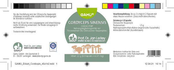 Gamu Cordicipin | Cordyceps sinensis Kapseln, A-Nr.: 5600207 - 03