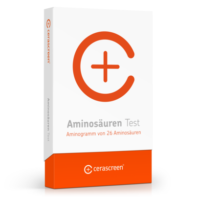 Sie sehen eine Packung cerascreen Aminosäuren Test, Produktbild: 01 cerascreen Aminosäuren Test, A-Nr.: 5442872 - 01