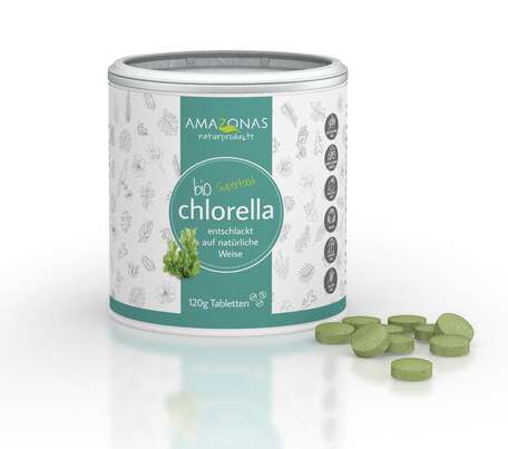 Sie sehen eine Packung Bio Chlorella Algen Tabletten, 300 St. zum Entschlacken, Produktbild: 01 Bio Chlorella Algen Tabletten, 300 St. zum Entschlacken, A-Nr.: 5229138 - 01
