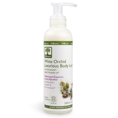 Sie sehen eine Packung Bioselect White orchid luxurious body lotion, Produktbild: 01 Bioselect White orchid luxurious body lotion, A-Nr.: 4566738 - 01