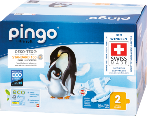 Bio Windeln Nr.2 Mini Jumbo 3-6kg Pinguin – Pingo Swiss, A-Nr.: 4559537 - 02