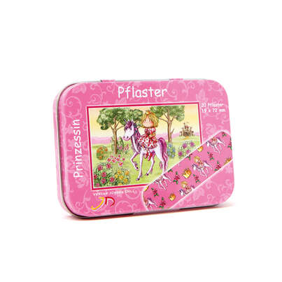 Sie sehen eine Packung Kinderpflaster Prinzessin 20 Stück, Produktbild: 01 Kinderpflaster Prinzessin 20 Stück, A-Nr.: 4040338 - 01