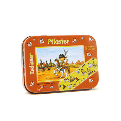 Sie sehen eine Packung Kinderpflaster Indianer 20 Stück, Produktbild: 01 Kinderpflaster Indianer 20 Stück, A-Nr.: 4040255 - 01
