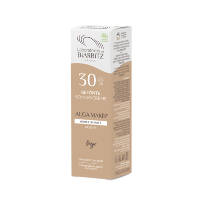 Sie sehen eine Packung Alga Maris Sonnencreme Gesicht getönt LSF30 Bio LDB, Produktbild: 03 Alga Maris Sonnencreme Gesicht getönt LSF30 Bio LDB, A-Nr.: 4832312 - 03