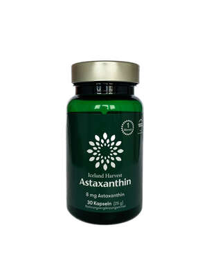 Sie sehen eine Packung Astaxanthin 8 mg Iceland Harvest 30 Kapseln (25g) Nahrungsergänzungsmittel, Produktbild: 01 Astaxanthin 8 mg Iceland Harvest 30 Kapseln (25g) Nahrungsergänzungsmittel, A-Nr.: 5830019 - 01