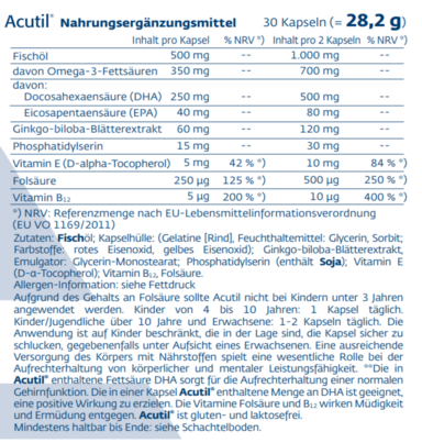 Acutil® Kapseln 30 Stk., A-Nr.: 3412051 - 02