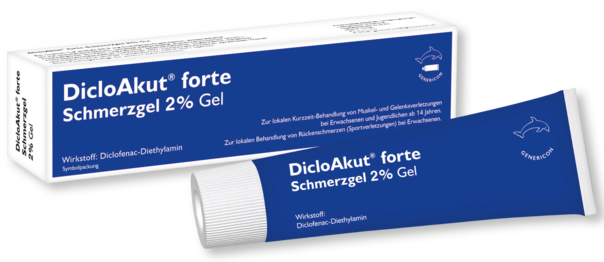 DicloAkut® forte Schmerzgel 2 % Gel lindert Schmerzen und Entzündungen, A-Nr.: 5521904 - 01