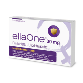 Sie sehen eine Packung ELLAONE FTBL 30MG (PG: 1 ST), Produktbild: 01 ELLAONE FTBL 30MG (PG: 1 ST), A-Nr.: 3542807 - 01