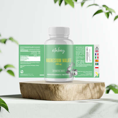 Sie sehen eine Packung Vitabay Magnesium Malate 1000 mg Tabletten, Produktbild: 05 Vitabay Magnesium Malate 1000 mg Tabletten, A-Nr.: 5877788 - 05