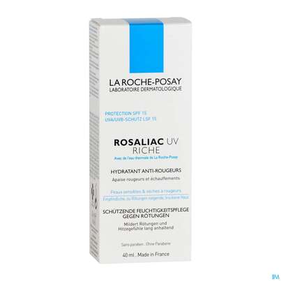 Sie sehen eine Packung La Roche Posay Gesichtspflege Rosaliac/uv/riche Gegen Hautroetungen 40ml, Produktbild: 03 La Roche Posay Gesichtspflege Rosaliac/uv/riche Gegen Hautroetungen 40ml, A-Nr.: 3455043 - 03