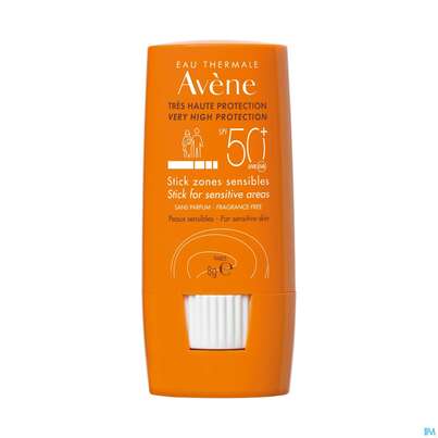 Sie sehen eine Packung Avène Sonnenstick Für Empfindliche Hautpartien Spf 50+ 8g, Produktbild: 05 Avène Sonnenstick Für Empfindliche Hautpartien Spf 50+ 8g, A-Nr.: 5212735 - 05