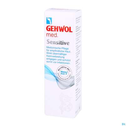 Sie sehen eine Packung Gehwol Med.sensitive Creme Nr.64143 75ml, Produktbild: 06 Gehwol Med.sensitive Creme Nr.64143 75ml, A-Nr.: 4792707 - 06