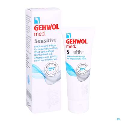 Sie sehen eine Packung Gehwol Med.sensitive Creme Nr.64143 75ml, Produktbild: 13 Gehwol Med.sensitive Creme Nr.64143 75ml, A-Nr.: 4792707 - 13