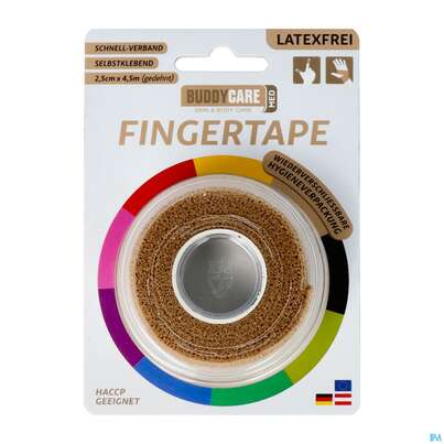 Tape Buddycare Med Finger Latexfrei Flexibel Kohaesiv. 2,5cmx 4,5m Hautfarben 1st, A-Nr.: 4781158 - 02