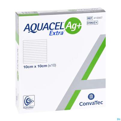 Wundauflagen Aquacel Ag+/extra +verstaerkungsfasern 10x 10cm 41356 10st, A-Nr.: 4262205 - 05